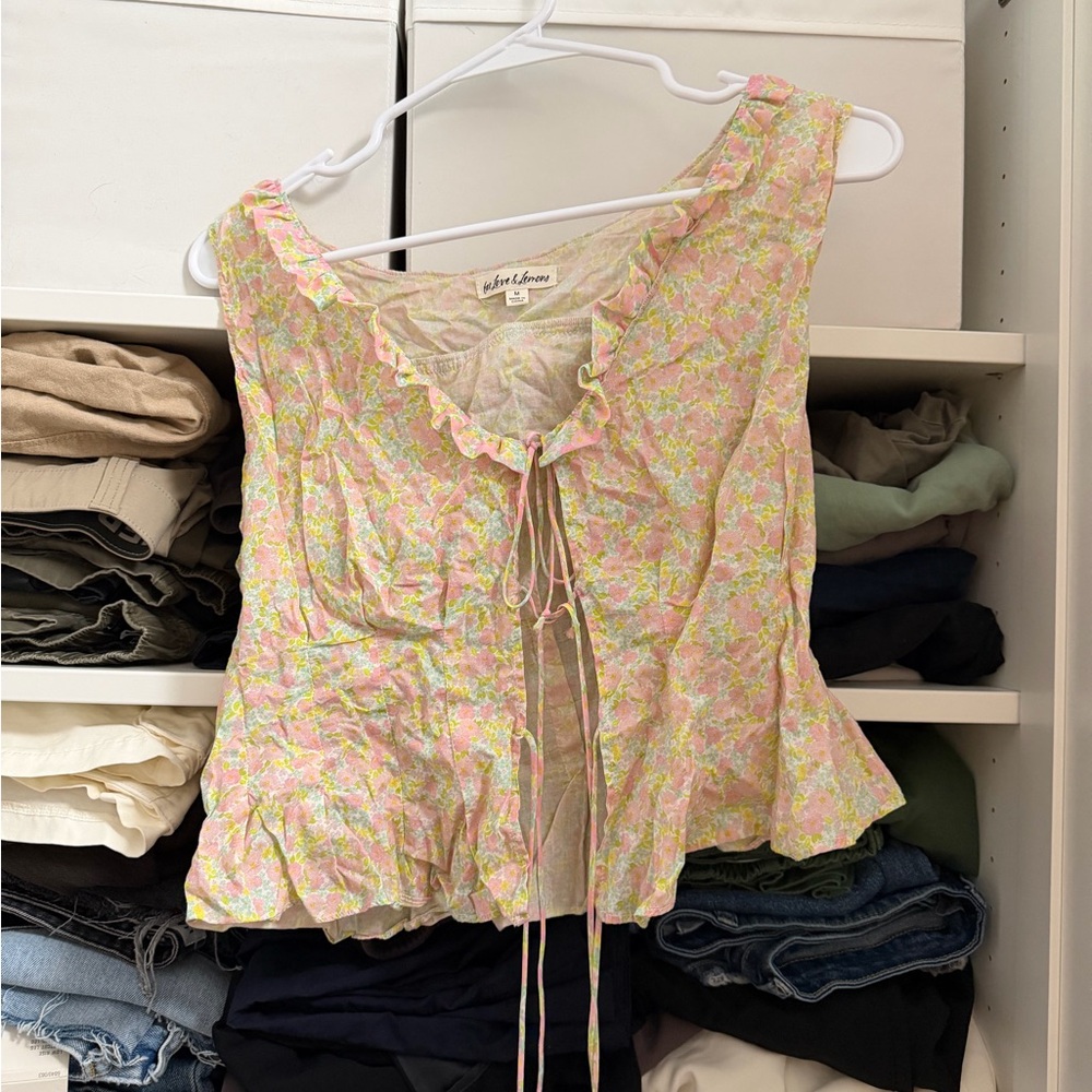 For Love And Lemons Pastel Floral Blouse